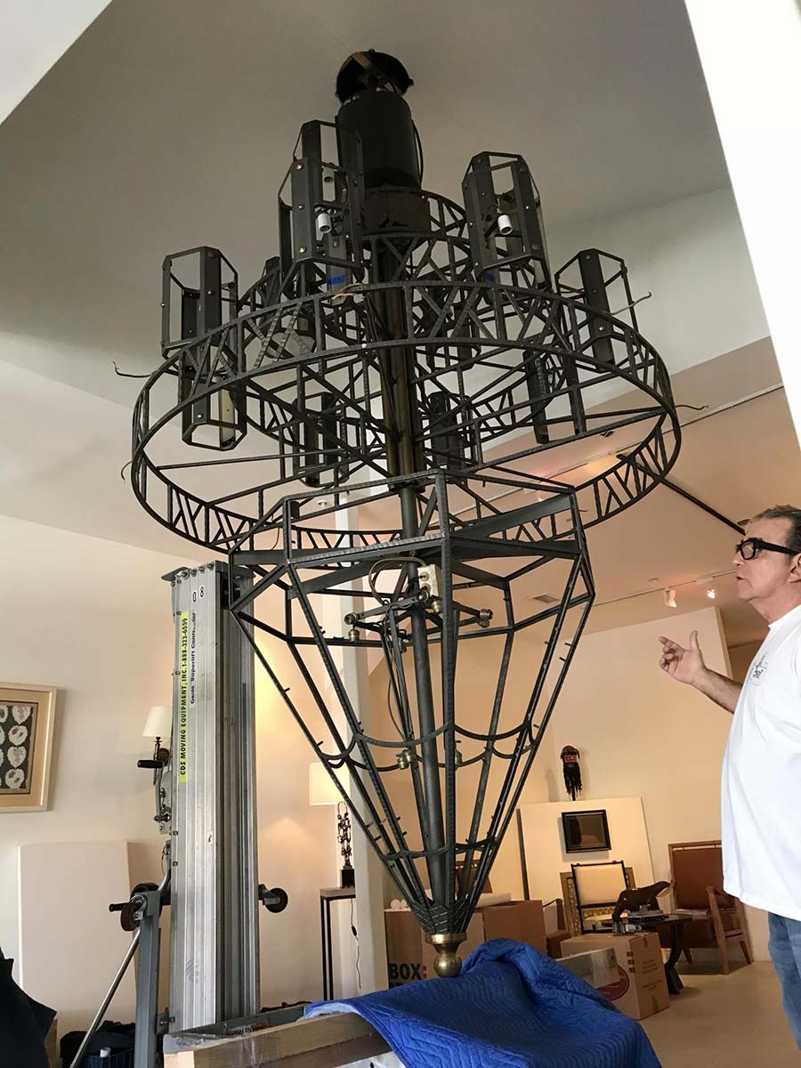 Attention to specialized packing and crating this antique wrought iron chandelier made sure it arrived the way it left.